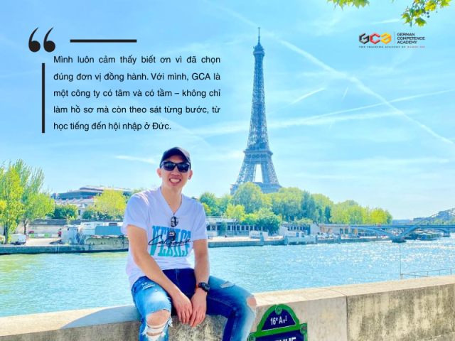 Học viên Phan Đăng Quyền đang làm việc trong lĩnh vực Cơ khí tại Đức chia sẻ cảm xúc