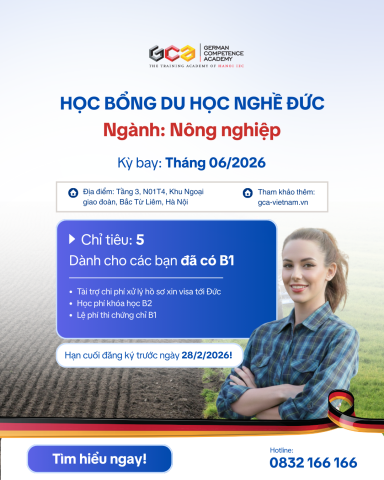 Chỉ tiêu học bổng du học nghề Đức tại Thuringia 2026 tại GCA