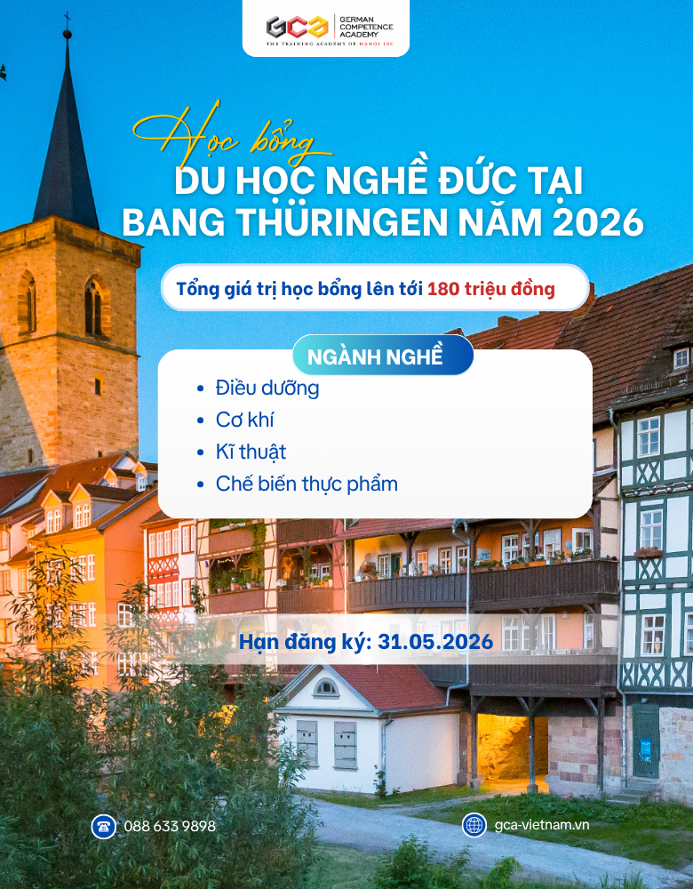 Chương trình học bổng du học nghề Đức năm 2026